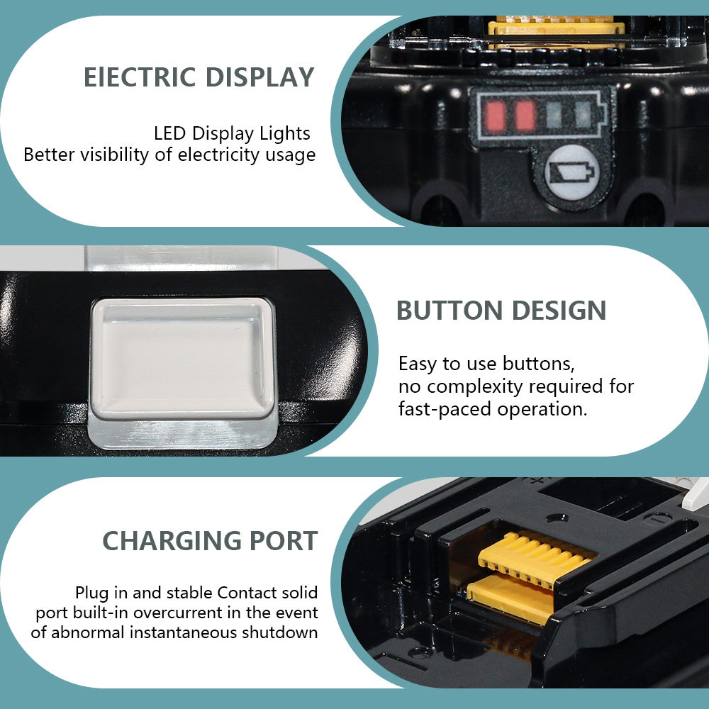 Compatible with Makita BL1815N BTD140 to replace Makita 1 8V 3.0Ah Lithium-Ion Battery Drill Charger, Lithium-Ion Battery - Image 5