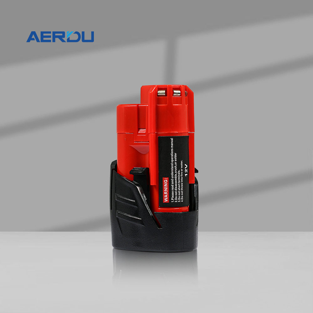 Compatible replacement lithium-ion battery for Milwaukee M12 series cordless power tools. 2.0Ah, 1V