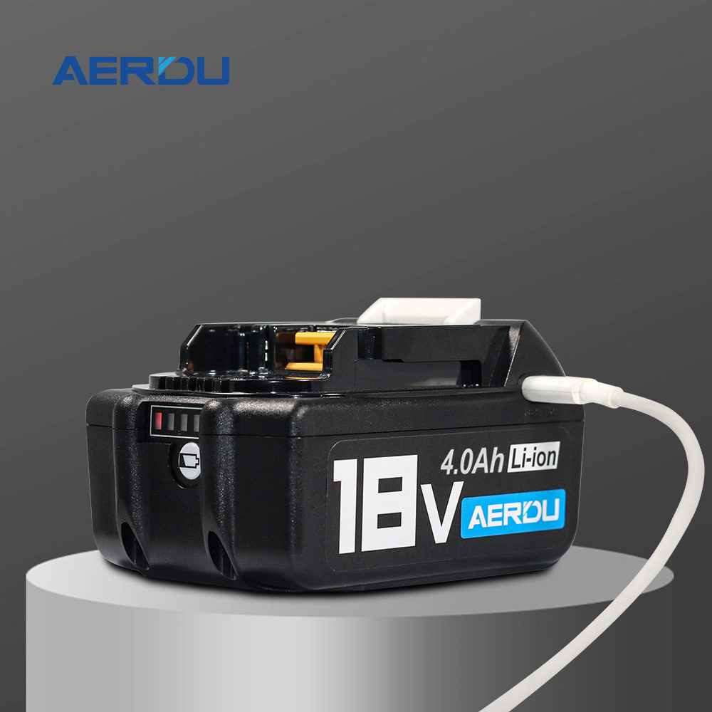 Compatible with Makita 18V 4.0Ah Power Tool Battery BL1850 BL1830 Cordless Lithium-Ion Battery with Type-C Interface