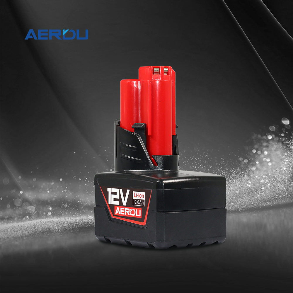 Compatible replacement lithium battery for the entire Milwaukee M12 series: 9.0Ah, 1V cordless tool battery