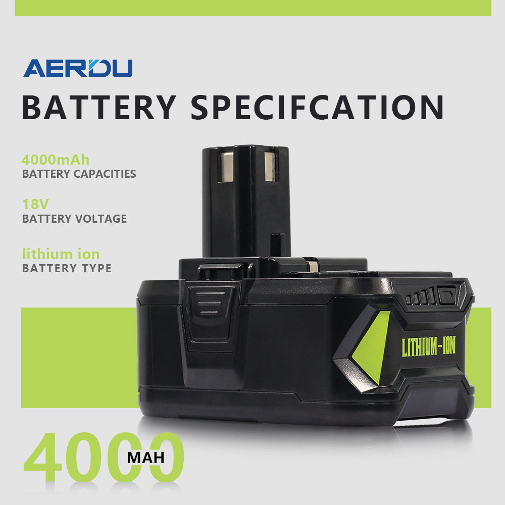 Compatible with Ryobi 1 8V 4.0Ah Battery RYOBI P102 P108 P103 Lithium-Ion Drill Power Tool Accessory - Image 2
